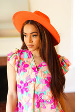 Load image into Gallery viewer, Orange Felt Hard Rim Fedora Hat