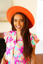 Load image into Gallery viewer, Orange Felt Hard Rim Fedora Hat