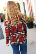 Load image into Gallery viewer, Perfectly You Red Plaid Boat Neck Long Sleeve Top