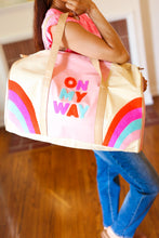 Load image into Gallery viewer, Pink "On My Way" Embroidered Duffle Bag