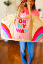 Load image into Gallery viewer, Pink "On My Way" Embroidered Duffle Bag