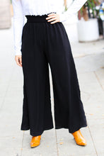Load image into Gallery viewer, Relaxed Fun Black Smocked Waist Palazzo Pants