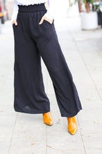 Load image into Gallery viewer, Relaxed Fun Black Smocked Waist Palazzo Pants