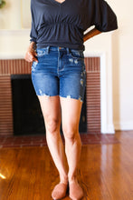 Load image into Gallery viewer, Judy Blue Dark Denim High Rise Cut Off Distressed Shorts