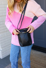Load image into Gallery viewer, Black Vegan Leather Two Pocket Mini Cross Body