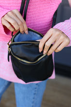 Load image into Gallery viewer, Black Vegan Leather Two Pocket Mini Cross Body