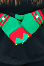 Load image into Gallery viewer, Red & Green Elf Fingerless Gloves with Convertible Mittens
