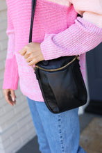 Load image into Gallery viewer, Black Vegan Leather Two Pocket Mini Cross Body