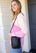 Load image into Gallery viewer, Black Vegan Leather Two Pocket Mini Cross Body