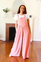 Load image into Gallery viewer, Move On Over Coral Wide Leg Suspender Overall Jumpsuit