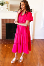 Load image into Gallery viewer, Hello Beautiful Fuchsia Fit & Flare Smocked Waist Maxi Dress
