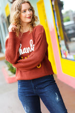 Load image into Gallery viewer, All I Want Thanksgiving Pop Up Embroidery Chunky Sweater