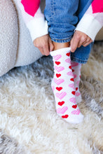Load image into Gallery viewer, Pink & Red Hearts Crew Socks