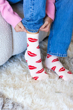 Load image into Gallery viewer, Red Lips Crew Socks