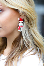Load image into Gallery viewer, Snowman Clay Dangle Earrings