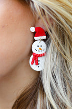 Load image into Gallery viewer, Snowman Clay Dangle Earrings