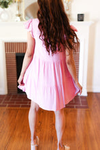 Load image into Gallery viewer, Baby Pink Embroidered Tiered Lined Dress