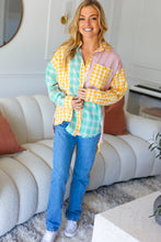 Load image into Gallery viewer, You've Got This Mint & Yellow Cotton Plaid Hi-Lo Button Down Shirt