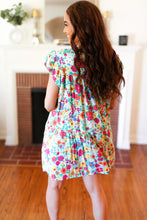 Load image into Gallery viewer, Seafoam Flat Floral Poplin Ruffle Frill Sleeve Dress