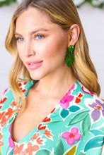 Load image into Gallery viewer, Emerald Acrylic Monstera Leaf Earrings