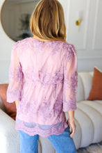 Load image into Gallery viewer, Crazy For You Mauve Lace Embroidered V Neck Top