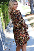 Load image into Gallery viewer, Mocha Leopard Long Sleeve Babydoll Dress