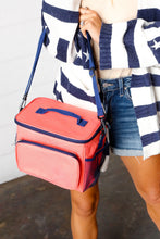 Load image into Gallery viewer, Coral & Navy Insulated Cooler Box