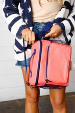 Load image into Gallery viewer, Coral & Navy Insulated Cooler Box