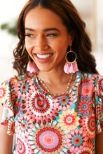 Load image into Gallery viewer, Blush Fringe Tassel Hoop Earrings