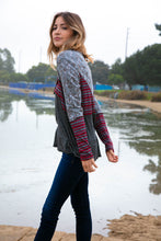 Load image into Gallery viewer, Button Down Stripe Leopard Print Color Block Top