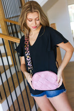 Load image into Gallery viewer, Pink Faux Leather Checker Leopard Strap Bag