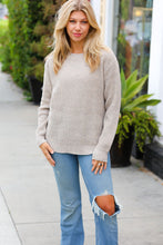 Load image into Gallery viewer, All Put Together Taupe Waffle Knit Hi-Low Sweater
