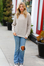Load image into Gallery viewer, All Put Together Taupe Waffle Knit Hi-Low Sweater