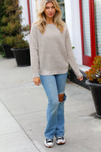 Load image into Gallery viewer, All Put Together Taupe Waffle Knit Hi-Low Sweater