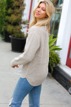 Load image into Gallery viewer, All Put Together Taupe Waffle Knit Hi-Low Sweater