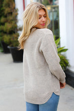 Load image into Gallery viewer, All Put Together Taupe Waffle Knit Hi-Low Sweater