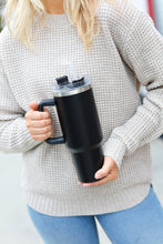 Load image into Gallery viewer, Black Insulated 38oz. Tumbler with Straw