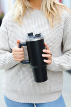 Load image into Gallery viewer, Black Insulated 38oz. Tumbler with Straw