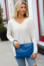 Load image into Gallery viewer, Cobalt Faux Leather Clutch Handle Bag