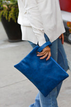 Load image into Gallery viewer, Cobalt Faux Leather Clutch Handle Bag