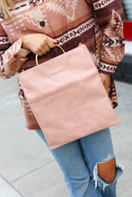 Load image into Gallery viewer, Blush Fold Over Gold O-Ring Faux Leather Clutch Bag