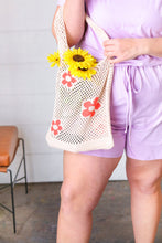 Load image into Gallery viewer, Oatmeal Crochet Tote Hobo Bag