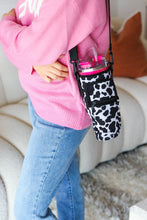 Load image into Gallery viewer, Cow Print Neoprene Crossbody Water Bottle Carrier Bag
