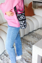 Load image into Gallery viewer, Cow Print Neoprene Crossbody Water Bottle Carrier Bag