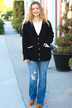 Load image into Gallery viewer, You've Got It Black Button Down Boyfriend Cardigan