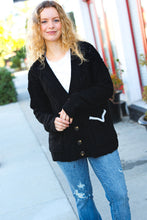 Load image into Gallery viewer, You've Got It Black Button Down Boyfriend Cardigan