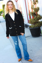 Load image into Gallery viewer, You've Got It Black Button Down Boyfriend Cardigan
