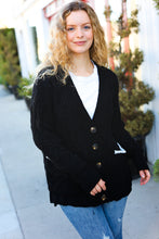 Load image into Gallery viewer, You've Got It Black Button Down Boyfriend Cardigan
