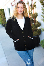 Load image into Gallery viewer, You've Got It Black Button Down Boyfriend Cardigan