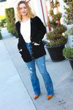 Load image into Gallery viewer, You've Got It Black Button Down Boyfriend Cardigan